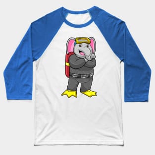 Elephant as Diver with Diving goggles Baseball T-Shirt